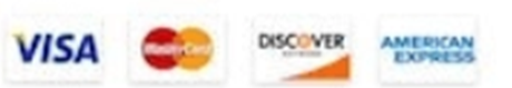 Visa, Mastercard, Discover and American Express accepted